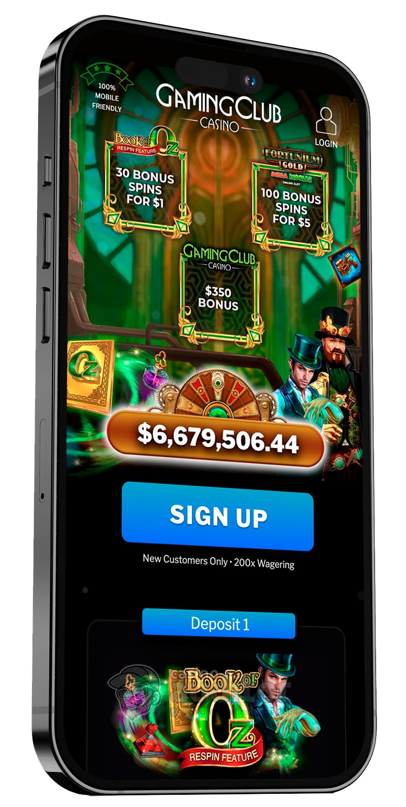 GamingClub 1$ Deposit Casino